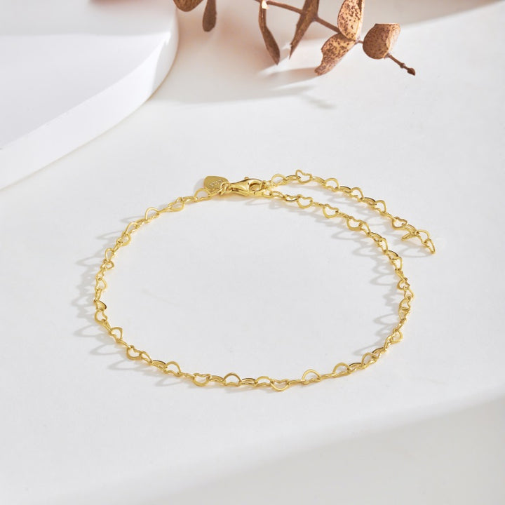 Bratara de Glezna Argint Golden Hearts BG08