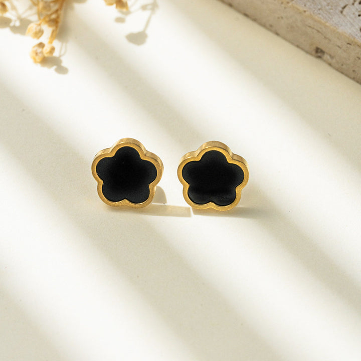 Set Cercei, Colier și Brățară Gold Clover - Negru4