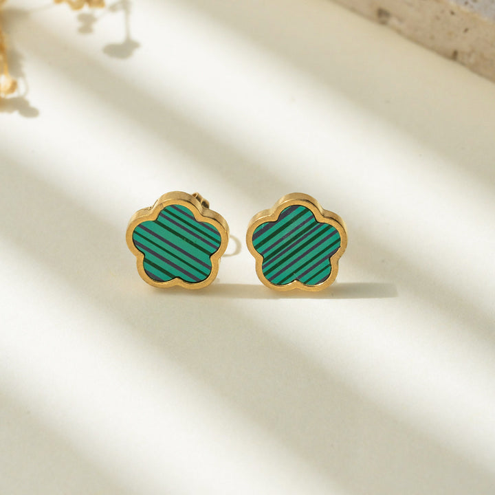 Set Cercei, Colier și Brățară Gold Clover - Verde4