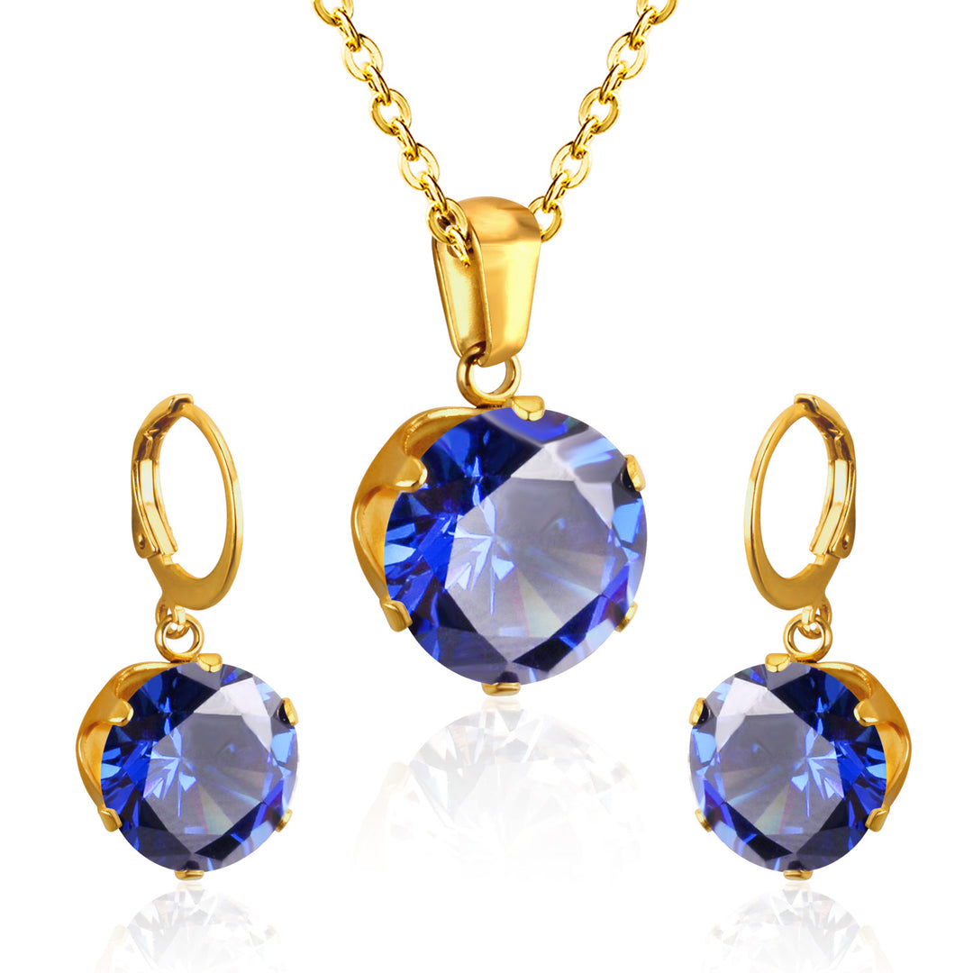 Set Cercei si Colier Blue Royale