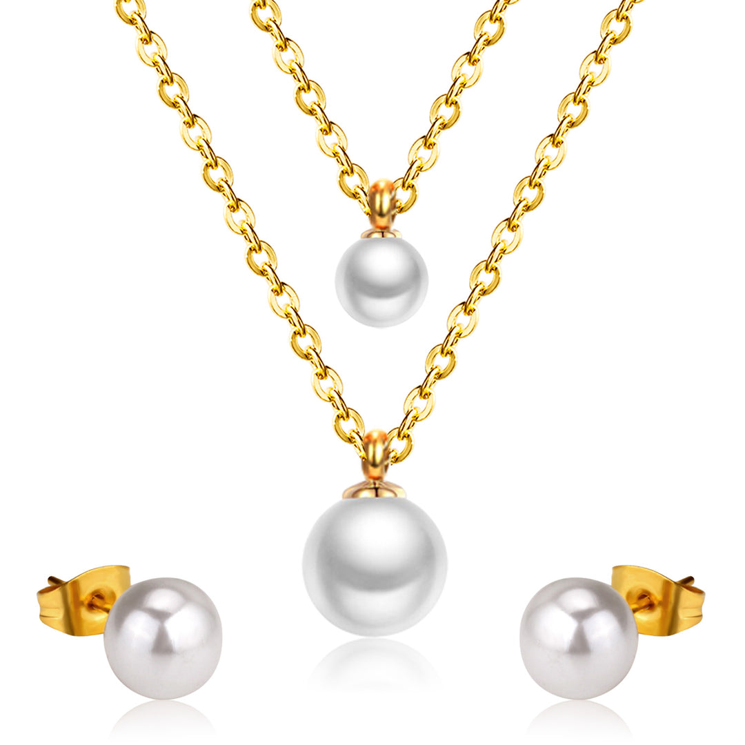 Set Cercei si Colier Gold Pearl