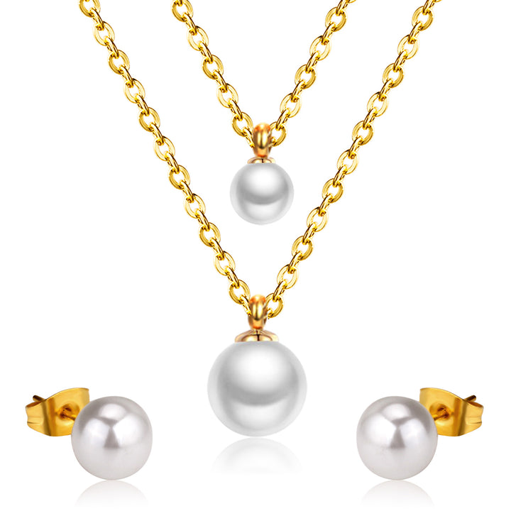 Set Cercei si Colier Gold Pearl