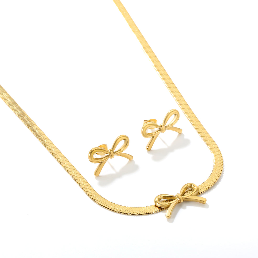 Set Cercei si Colier Gold Ribbon