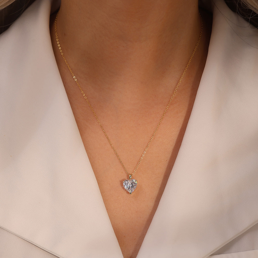 Set Cercei si Colier Gold White Heart2