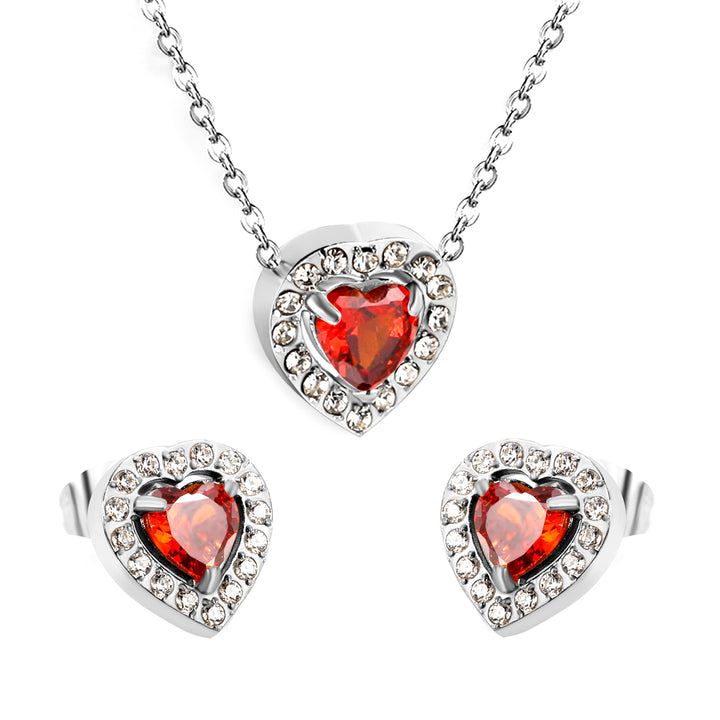 Set Cercei si Colier Red Heart