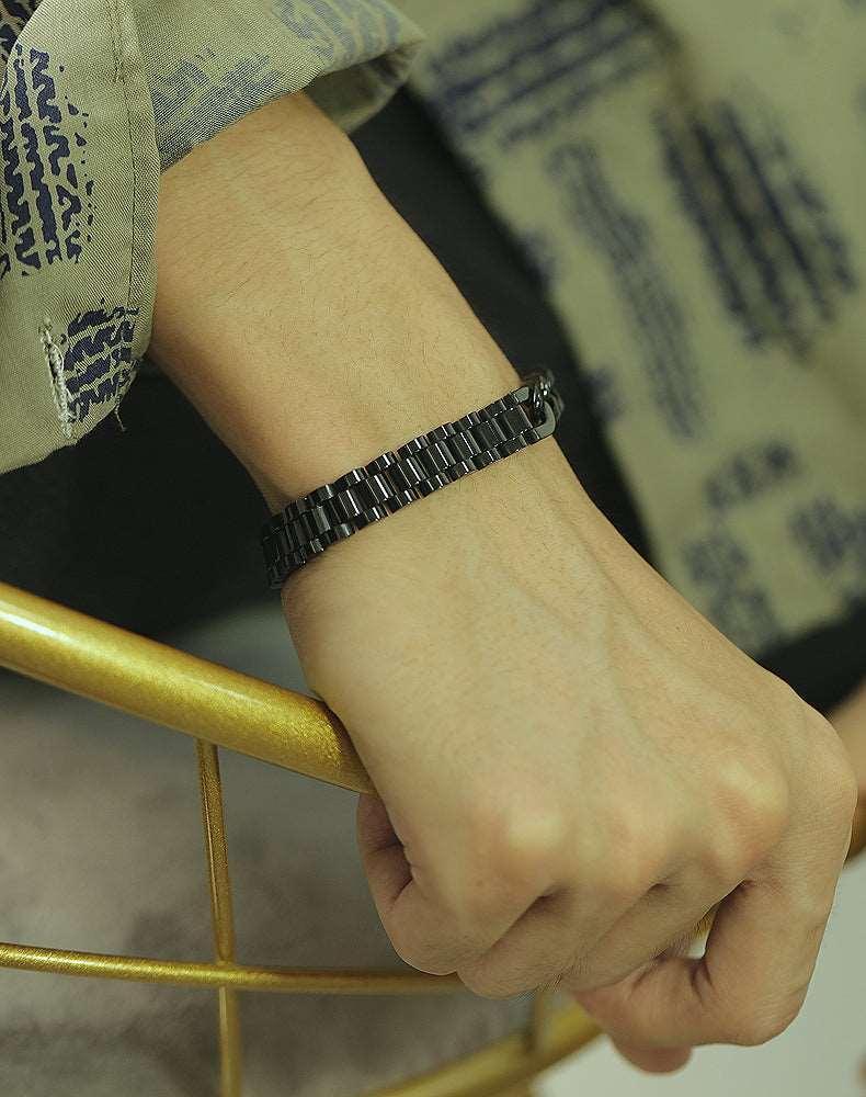 Bratara Half Chain BSS10 - Negru – Design elegant de la Masiri.ro