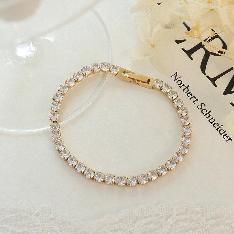 Bratara Tennis 4 mm BSS23 - Gold – Design elegant de la Masiri.ro