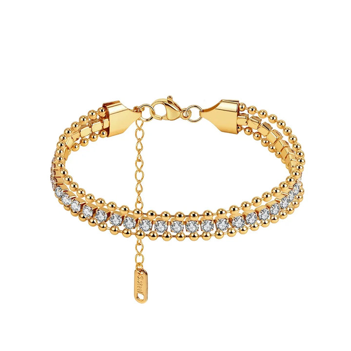 Bratara Gold Double Tennis Glow