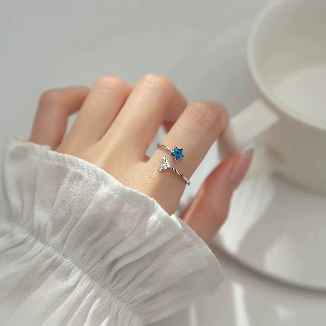 Inel din argint cu stea Swarovski albastră – ISW01