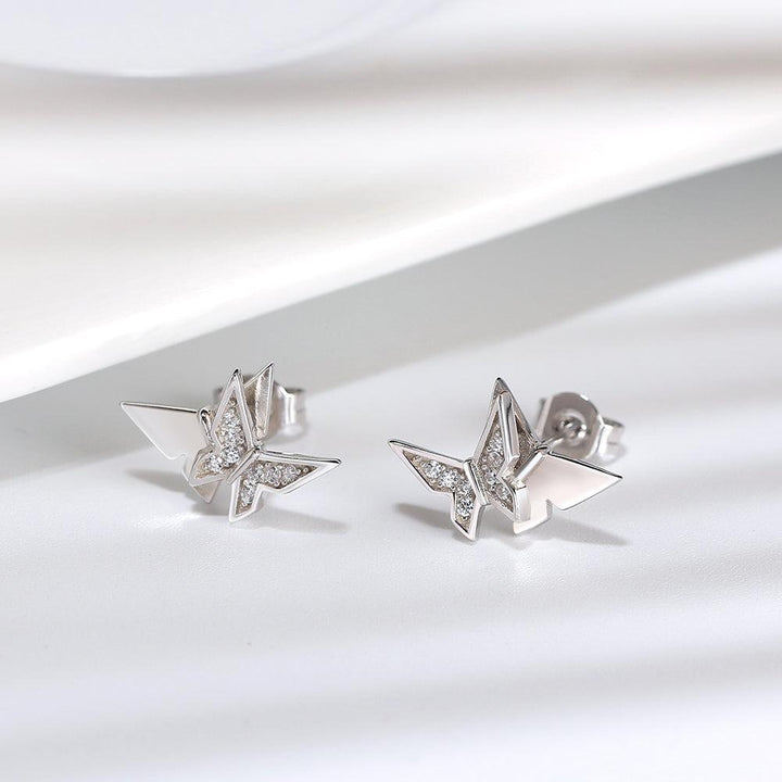 Cercei Argint Butterflies Lateral